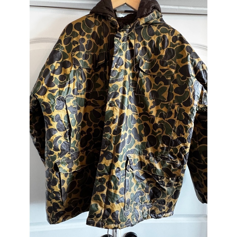 Vintage Hunter Camo Jacket Mens‎ XL Hooded Insulated Frogskin Hunting Coat